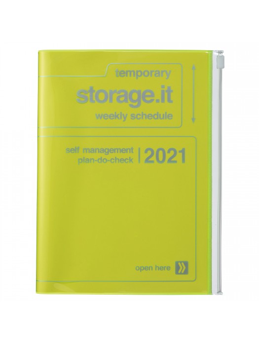 Agenda Semainier 2021 Grand Format A5 Type Vertical Base Horaire 16h Jaune Neon Storage It Marks Store storage it kalender 2021 a5