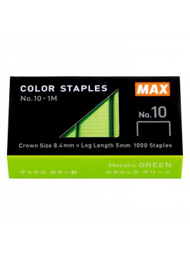 Agrafes Couleur  Recharge Haute performance Vert N-10 - 1000 pcs - MAX