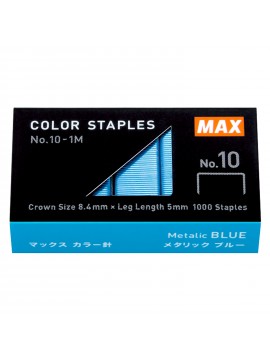 Agrafes Couleur  Recharge Haute performance Bleu N-10 - 1000 pcs - MAX