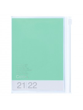 Diary 2022 A6 Vertical Type Zipped Recycled Cover 16 hours Mint - Colors Mark's
