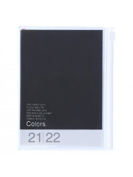 Diary 2022 A6 Vertical Type Zipped Recycled Cover 16 hours Black - Colors Mark's