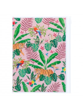 Diary 2022 A5 Vertical Type Zipped Recycled Cover 16 hours Pink - Jungle Mark's