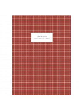 Notebook Large Softcover Check Brick red -  Kartotek