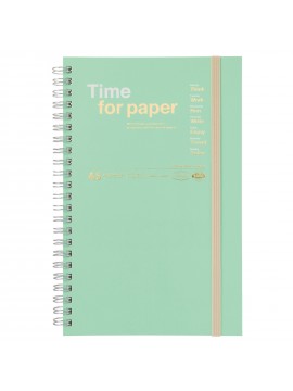 Spiral notebook with elastic band A5 Mint - Time for paper