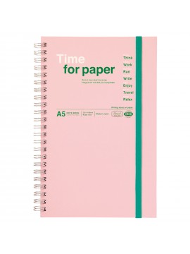 Spiral notebook with elastic band A5 Light Pink - Time for paper
