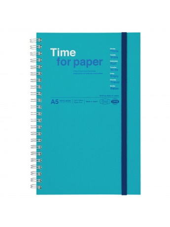 Carnet de notes à Spirale avec élastique A5 Turquoise - Time for paper