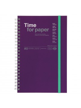 Spiral notebook with elastic band A5 Purple - Time for paper