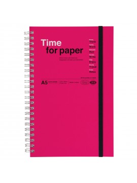 Spiral notebook with elastic band A5 Pink - Time for paper