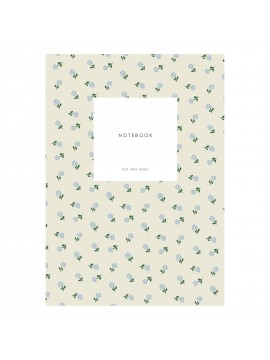 Small Notebook Dot Grid Small flowers creamy grey - KARTOTEK