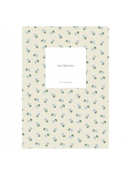 Small Notebook Dot Grid Small flowers creamy grey - KARTOTEK