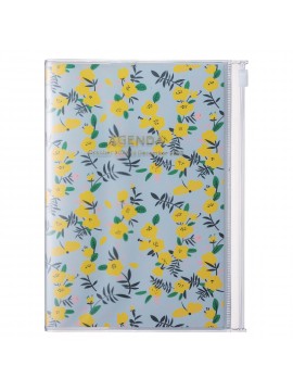 Diary 2023 B6 Vertical Type Zipped Recycled Cover 16 hours Yellow - Flower Mark's