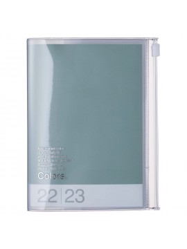 Diary 2023 A6 Vertical Type Zipped Recycled Cover 16 hours Green - Colors Mark's