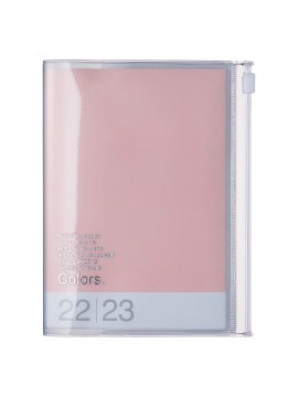 Diary 2023 A6 Vertical Type Zipped Recycled Cover 16 hours Pink - Colors Mark's