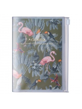 Diary 2023 A6 Vertical Type Zipped Recycled Cover 16 hours Khaki - Jungle Mark's