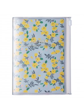 Diary 2023 A6 Vertical Type Zipped Recycled Cover 16 hours Yellow - Flower Mark's