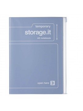 Notebook A5 Recycled PVC cover with zipper Blue - Storage.it Mark's