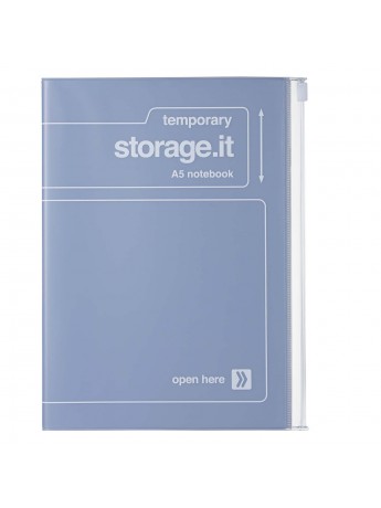 Notebook A5 Recycled PVC cover with zipper Blue - Storage.it Mark's