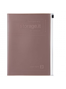 Notebook A5 Recycled PVC cover with zipper Brown - Storage.it Mark's