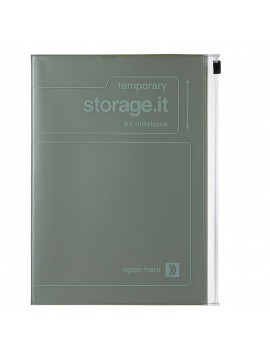 Notebook A5 Recycled PVC cover with zipper Green - Storage.it Mark's