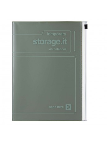 Notebook A5 Recycled PVC cover with zipper Green - Storage.it Mark's