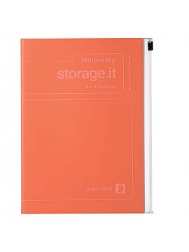 Carnet de notes A5 Couverture PVC zippée recyclée Teracotta - Storage.it Mark's