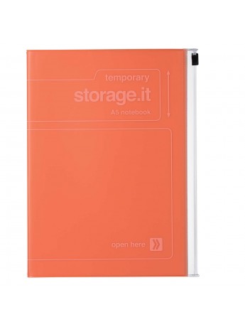 Notebook A5 Recycled PVC cover with zipper Teracotta - Storage.it Mark's
