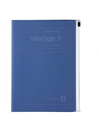 Notebook A5 Recycled PVC cover with zipper Navy - Storage.it Mark's