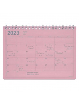 2023 Monthly Desktop Calendar Size S Pink - Mark's
