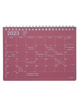 2023 Monthly Desktop Calendar Size S Red - Mark's
