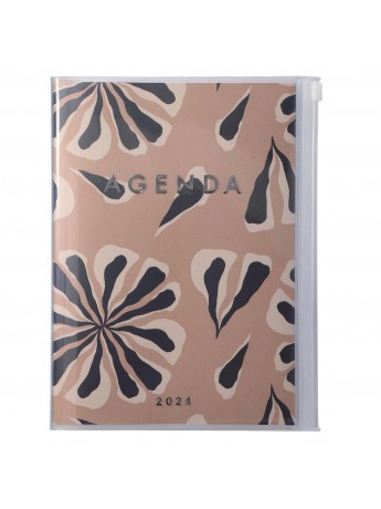 Agenda Semainier 2024 A6 Vertical Base Horaire 16H Couverture Zippée  Recyclée Beige- Abstract Mark's - Marks-store
