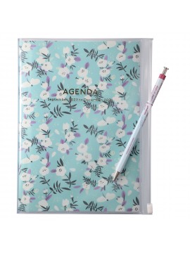 2024 Diary A5 Flower Pattern / Turquoise
