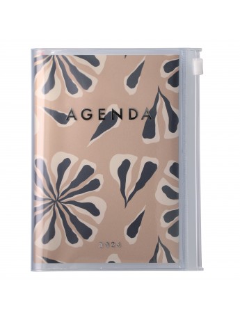 Agenda Semainier 2024 A6 Vertical Base Horaire 16H Couverture Zippée  Recyclée Beige- Abstract Mark's - Marks-store