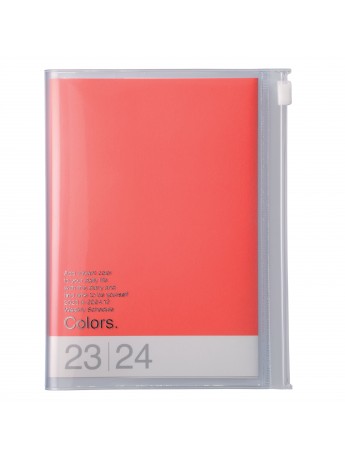 Agenda Semainier 2024 A6 Vertical Base Horaire 16H Couverture Zippée  Recyclée Red - Colors Mark's