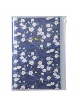 Agenda Semainier 2024 B6 Vertical Base Horaire 16H Couverture Zippée Recyclée Navy - Flower Mark's